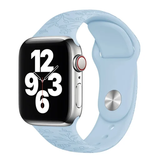 Apple Watch rihm silikoonist lillemustriga 384041mm Sky Blue 2