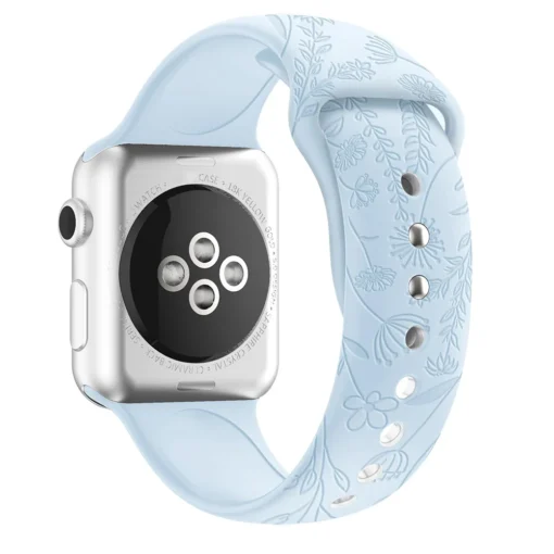 Apple Watch rihm silikoonist lillemustriga 384041mm Sky Blue