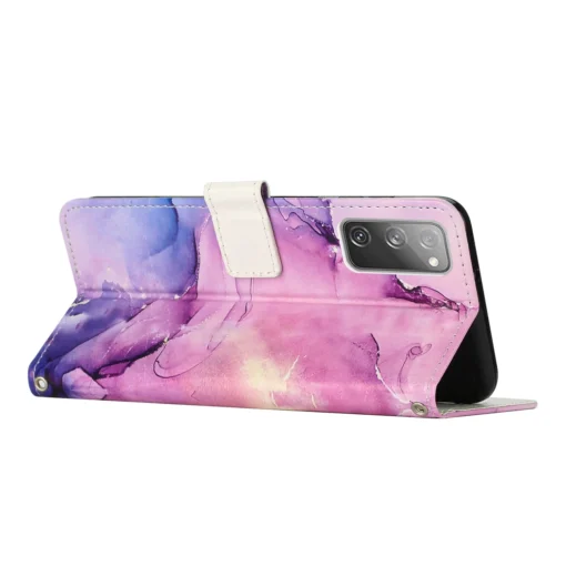 Samsung S20 FE kaaned kaarditaskutega kunstnahast Marble Lilla 2