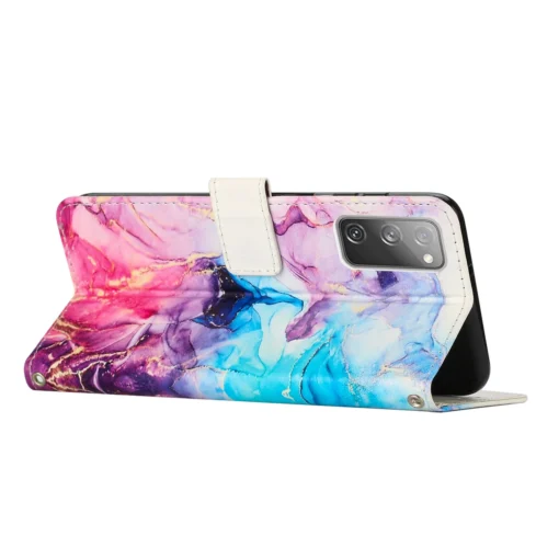 Samsung S20 FE kaaned kaarditaskutega kunstnahast Marble Roosa Lilla 2