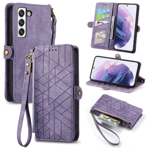 Samsung S20 FE kaaned kunstnahast kaarditaskutega Purple