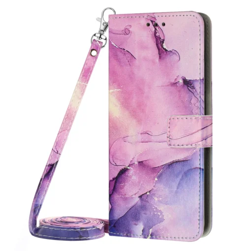 Samsung S20 FE raamatkaaned Crossbody Marble kaarditaskutega Lilla 1