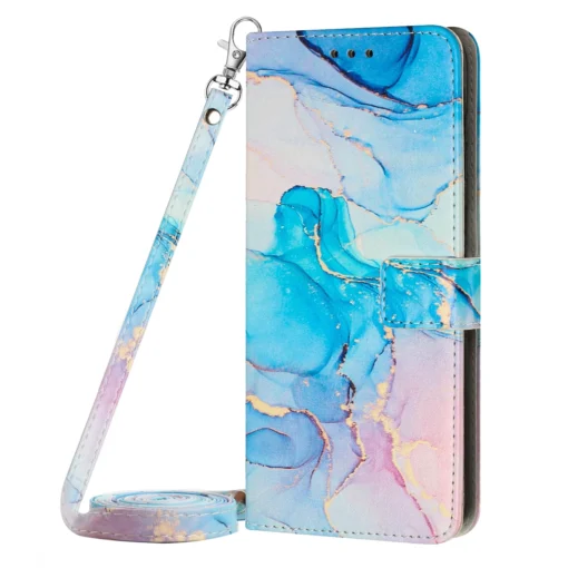 Samsung S20 FE raamatkaaned Crossbody Marble kaarditaskutega Roosa Roheline 1