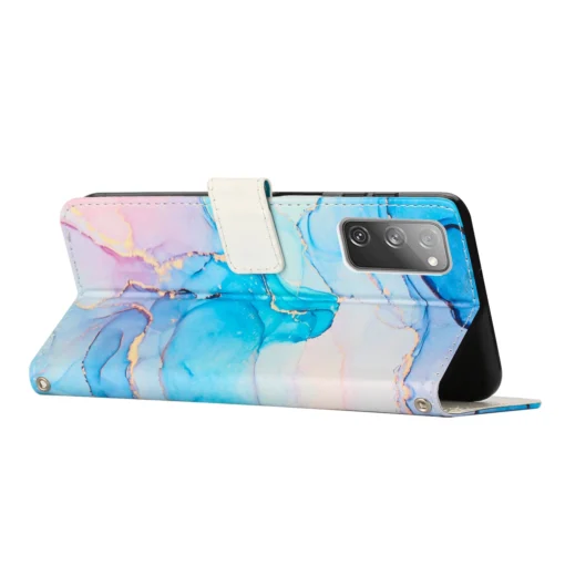 Samsung S20 FE raamatkaaned Crossbody Marble kaarditaskutega Roosa Roheline 2