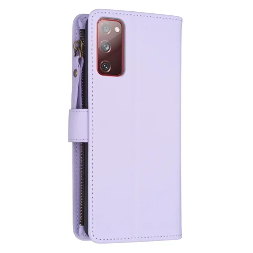 Samsung S20 FE raamatkaaned kunstnahast 9 kaarditaskuga Light Purple 2