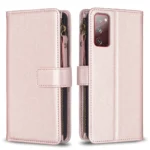 Samsung-S20-FE-raamatkaaned-kunstnahast-9-kaarditaskuga-Rose-Gold