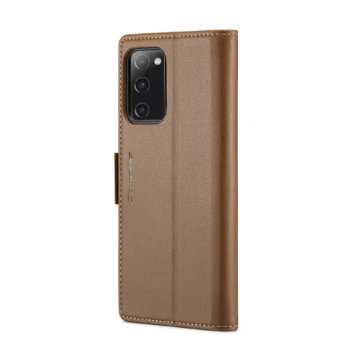 Samsung S20 FE raamatkaaned kunstnahast RFID kaartide kaitsega Brown 2