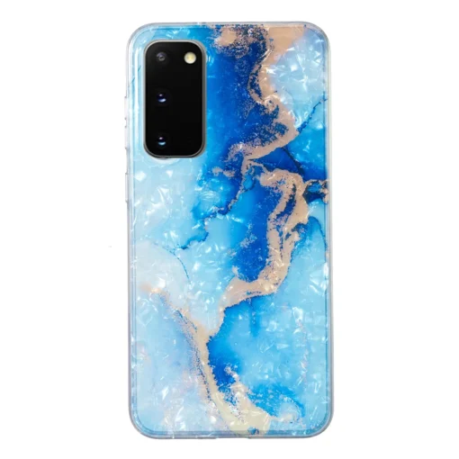 Samsung S20 FE umbris silikoonist Blue Gold Marble 1