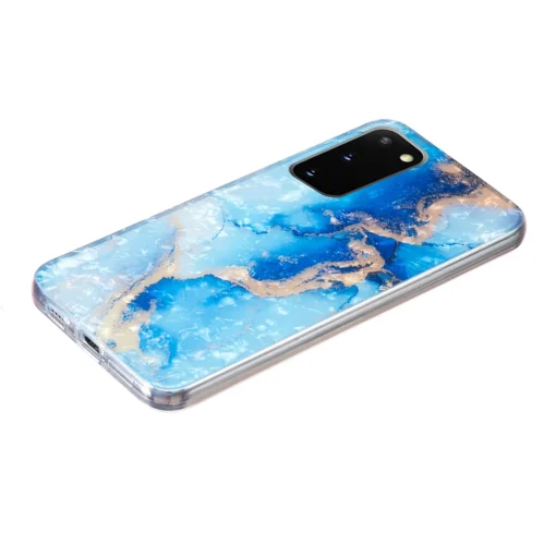 Samsung S20 FE umbris silikoonist Blue Gold Marble 2