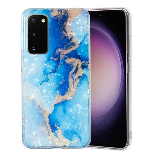 Samsung S20 FE umbris silikoonist Blue Gold Marble