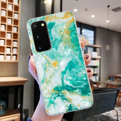 Samsung S20 FE umbris silikoonist Green Marble 3