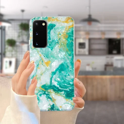 Samsung S20 FE umbris silikoonist Green Marble 4