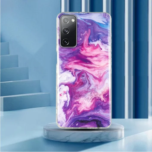 Samsung S20 FE umbris silikoonist Marble Punane 1