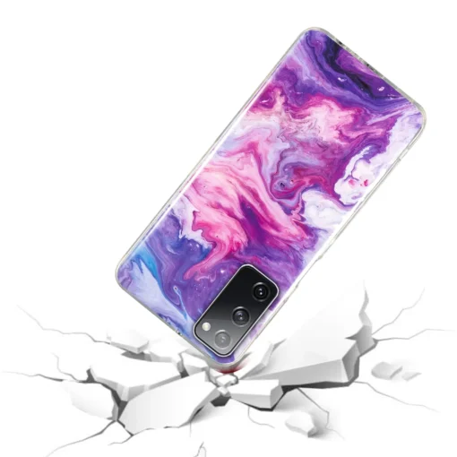 Samsung S20 FE umbris silikoonist Marble Punane 2