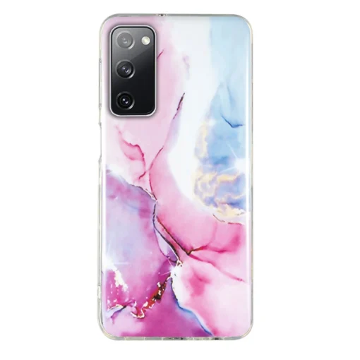 Samsung S20 FE umbris silikoonist Marble Roosa Sinine