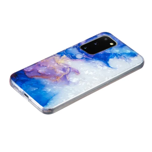 Samsung S20 FE umbris silikoonist Sky Blue Purple Marble 2