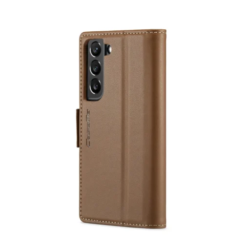 Samsung S22 raamatkaaned kunstnahast RFID kaartide kaitsega Brown 2