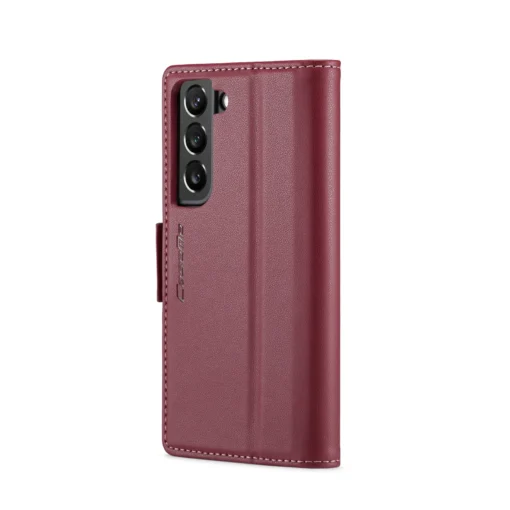 Samsung S22 raamatkaaned kunstnahast RFID kaartide kaitsega Wine Red 2