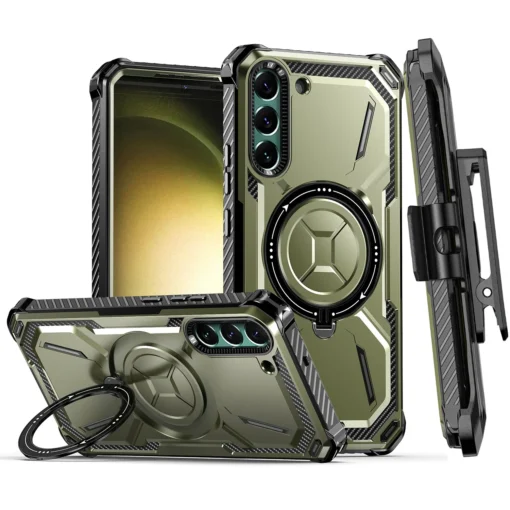 Samsung S22 umbris Armor silikoonist raami ja plastikust tagusega Army Green