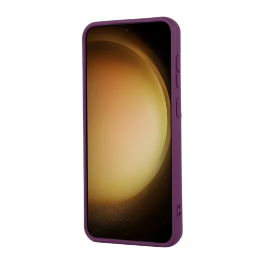 Samsung S22 umbris kunstnahast kaelapaela ja kaarditaskuga Dark Purple 2