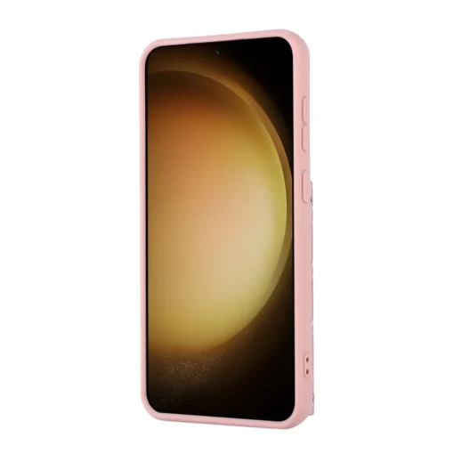 Samsung S22 umbris kunstnahast kaelapaela ja kaarditaskuga Rose Gold 2