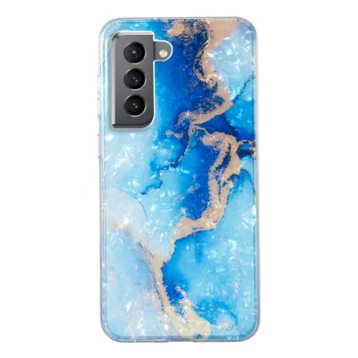 Samsung S22 umbris silikoonist Blue Gold Marble 1