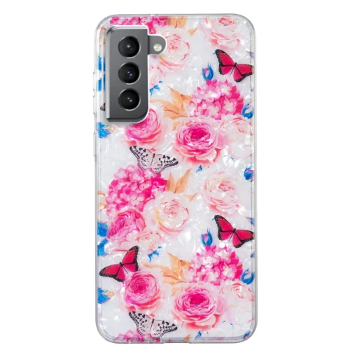 Samsung S22 umbris silikoonist Butterfly Flower 1