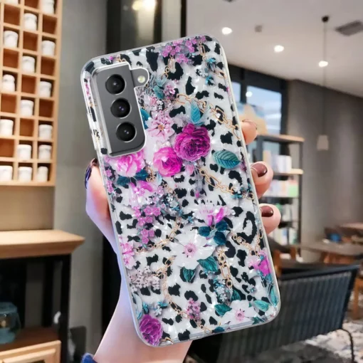 Samsung S22 umbris silikoonist Leopard Flower 3