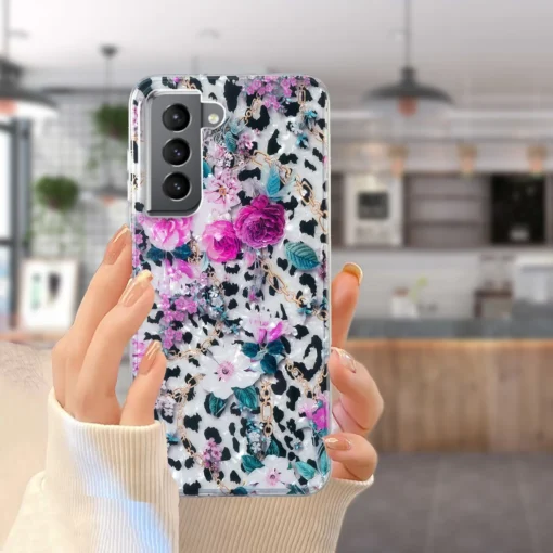 Samsung S22 umbris silikoonist Leopard Flower 4