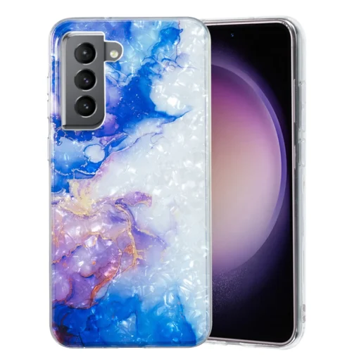 Samsung S22 umbris silikoonist Sky Blue Purple Marble