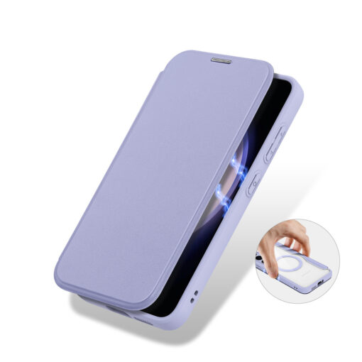 Samsung S24 PLUS kaaned MagSafe kunstnahast Dux Ducis Skin X Pro lilla 7