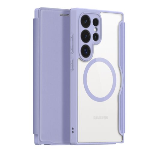 Samsung S24 ULTRA kaaned MagSafe kunstnahast Dux Ducis Skin X Pro lilla