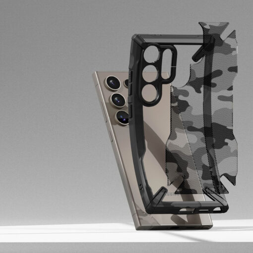Samsung S24 ULTRA umbris silikoonist serva ja plastikust tagusega Ringke Fusion X Camo must 4