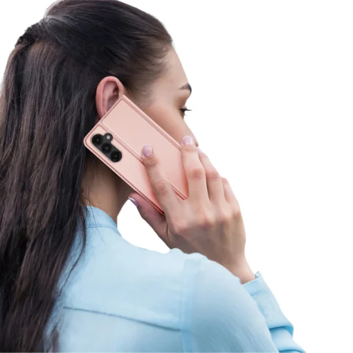 Samsung S24 kaaned kunstnahast Dux Ducis Skin Pro roosa 8
