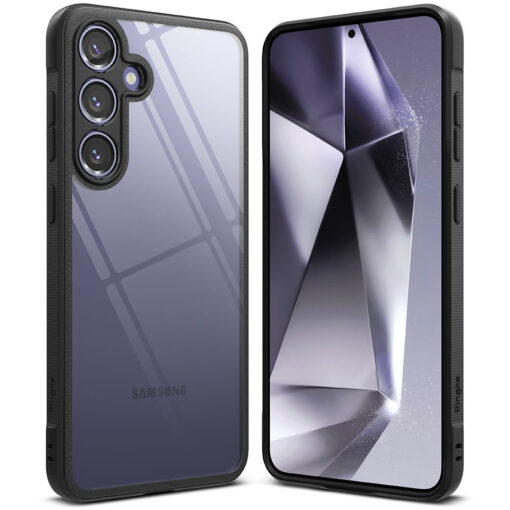 Samsung S24 umbris silikoonist serva ja plastikust tagusega Ringke Fusion Bold must 1