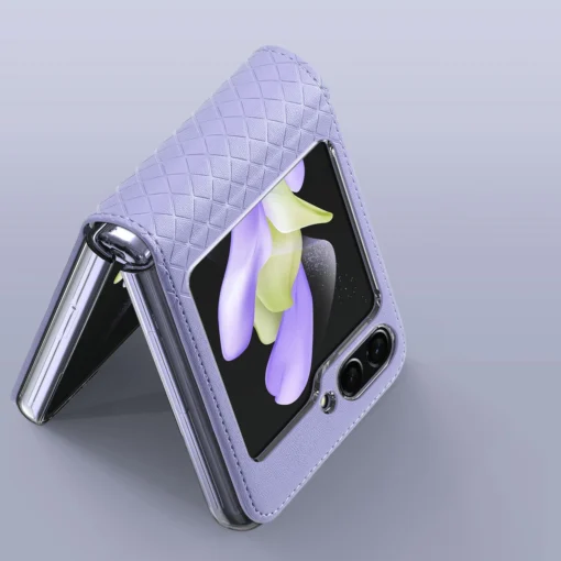 Samsung Z Flip 5 kaaned kunstnahast Dux Ducis Bril lilla 6