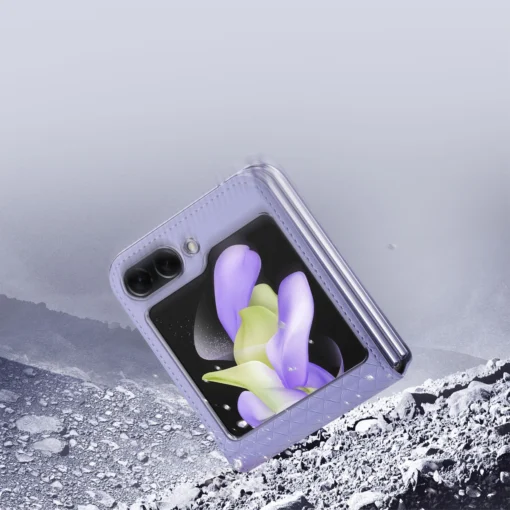 Samsung Z Flip 5 kaaned kunstnahast Dux Ducis Bril lilla 9
