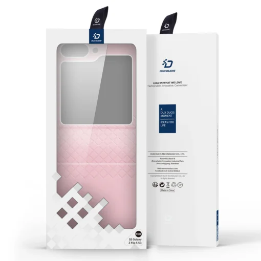 Samsung Z Flip 5 kaaned kunstnahast Dux Ducis Bril roosa 12