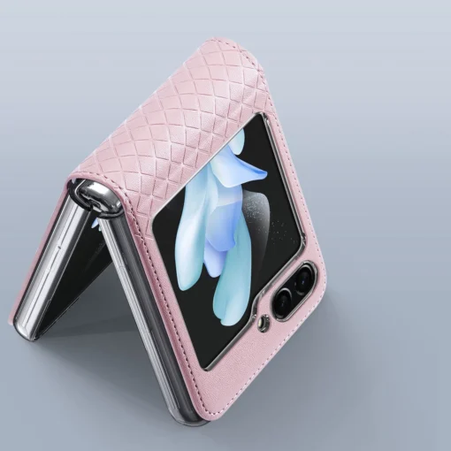 Samsung Z Flip 5 kaaned kunstnahast Dux Ducis Bril roosa 5