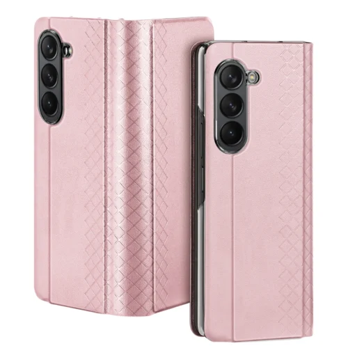 Samsung Z Fold 5 kaaned kunstnahast Dux Ducis Bril roosa 1