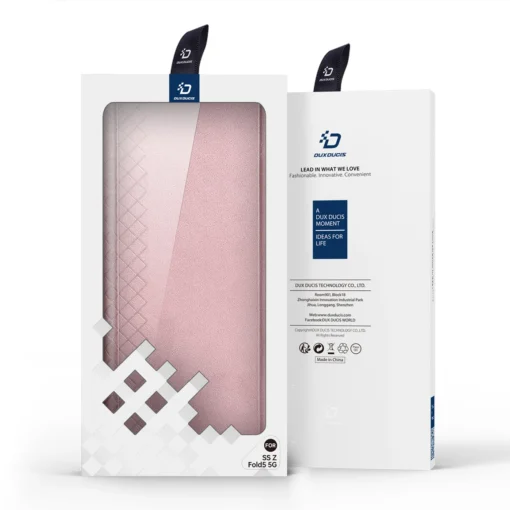 Samsung Z Fold 5 kaaned kunstnahast Dux Ducis Bril roosa 11