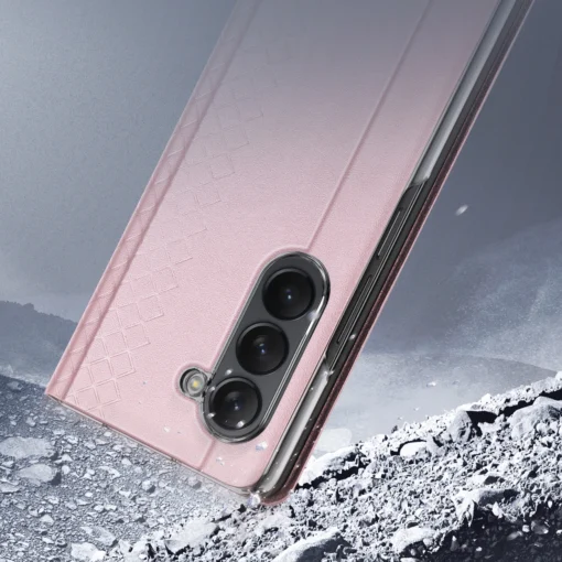 Samsung Z Fold 5 kaaned kunstnahast Dux Ducis Bril roosa 8