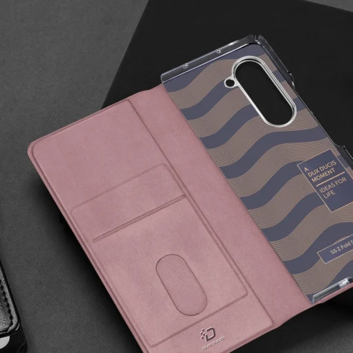 Samsung Z Fold 5 kaaned kunstnahast Dux Ducis Bril roosa 9