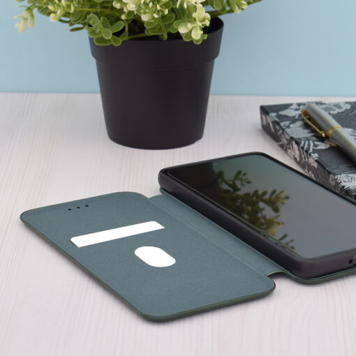Samsung A15 kaaned kaarditaskuga Safe Wallet Plus roheline 2