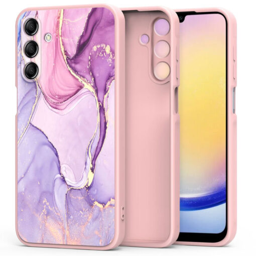 Samsung A25 umbris silikoonist roosa marmori imitatsiooniga