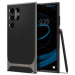 Samsung-S24-ULTRA-umbris-Spigen-Neo-Hybrid-plastikust-raami-ja-silikoonist-struktuuriga-hall-must