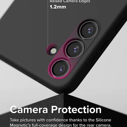 Samsung S24 umbris Ringke pehmest silikoonist MagSafe roosa liiv 6
