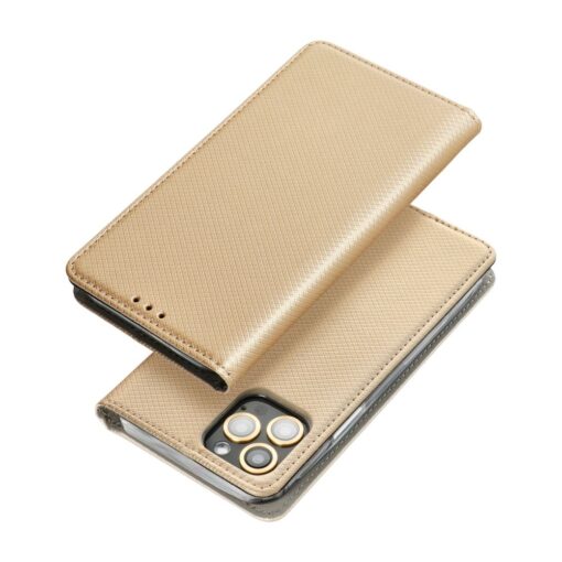 Samsung A25 kaaned kunstnahast Smart Case kuldne 4