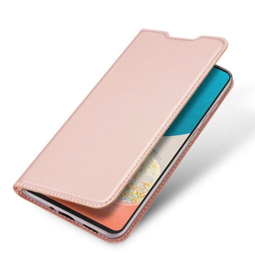 Samsung A55 kunstnahast kaaned kaarditaskuga DUX DUCIS Skin Pro roosa 1