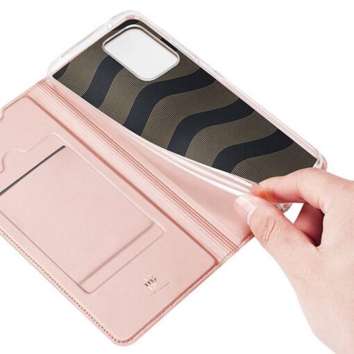 Samsung A55 kunstnahast kaaned kaarditaskuga DUX DUCIS Skin Pro roosa 6